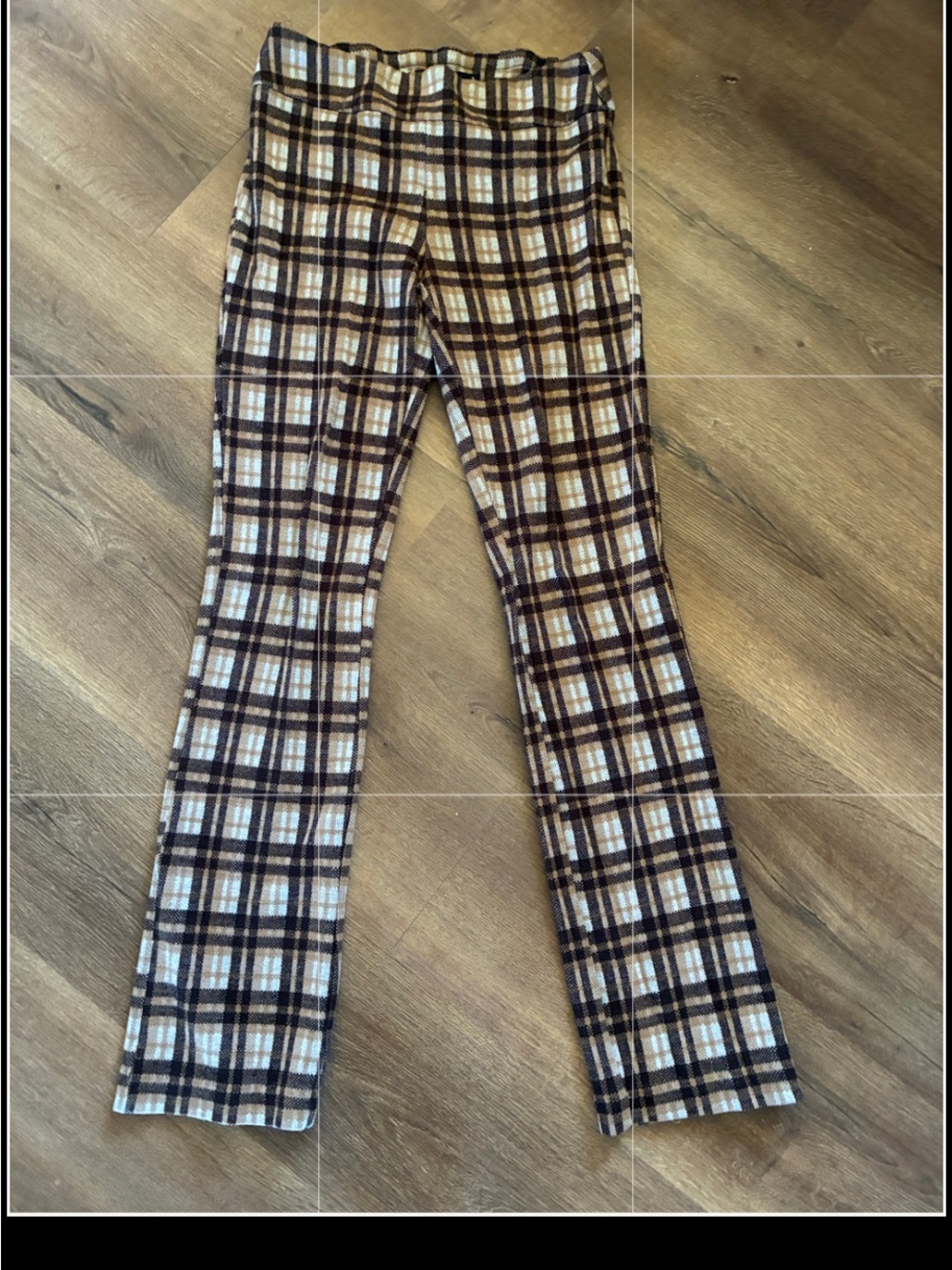 New York Company Women’s Tall Ponte Modern Bootcut Pants - Brown Plaid Fall S